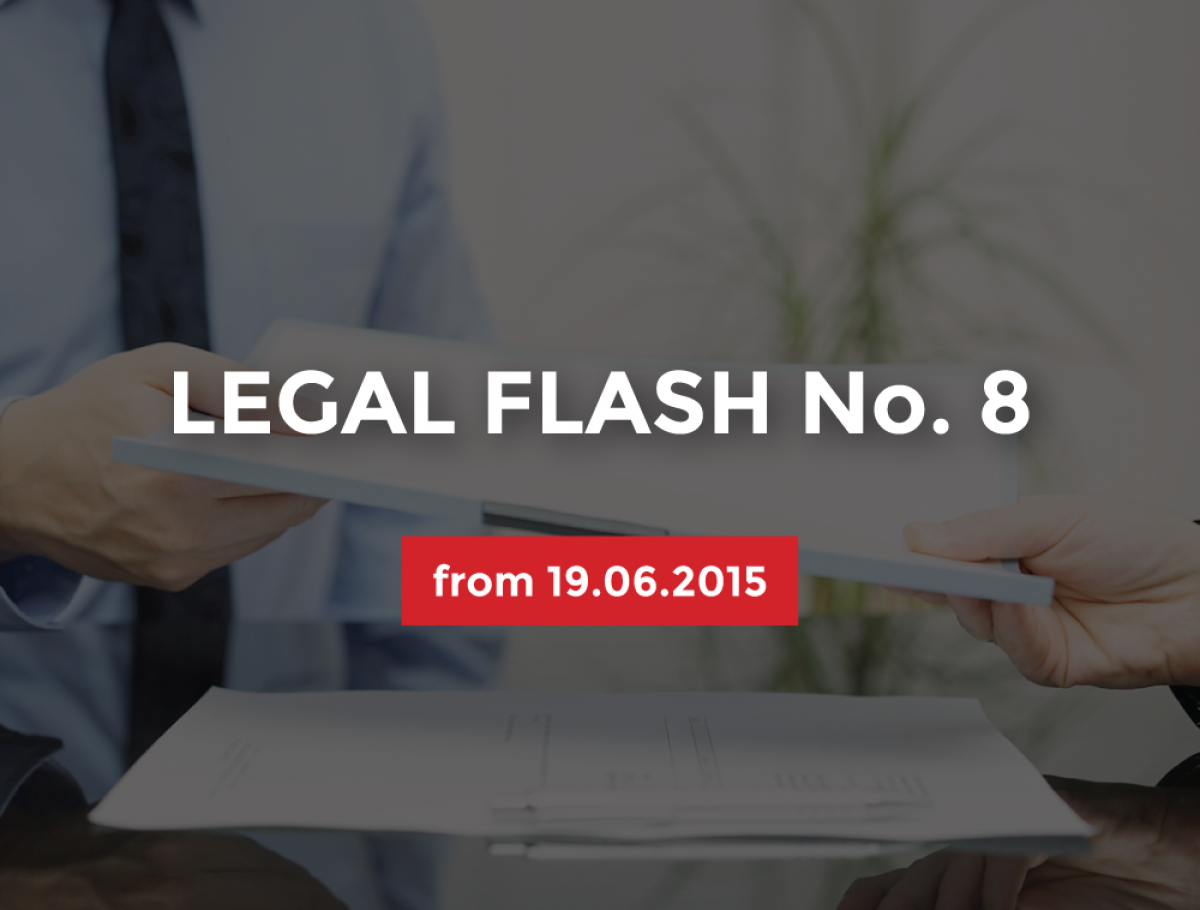 Legal Flash No 8 of 19 June 2015
