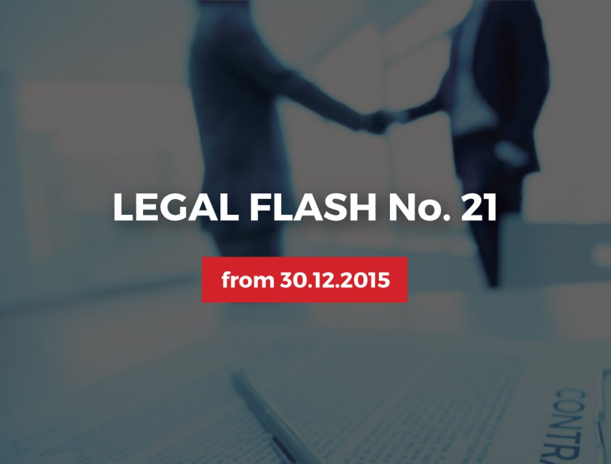 Legal Flash No 21 of 30 December 2015