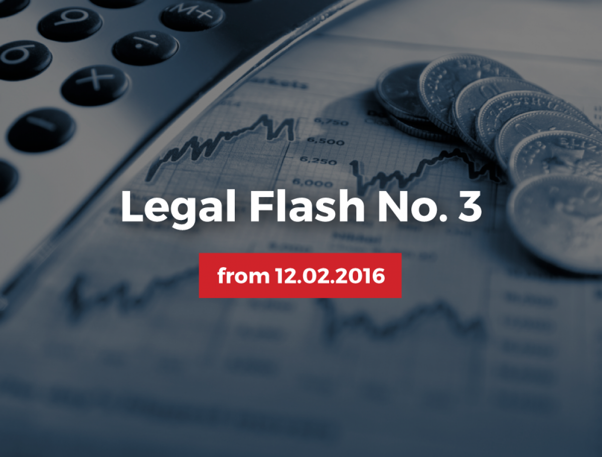Legal Flash No 3 of 12 February 2016