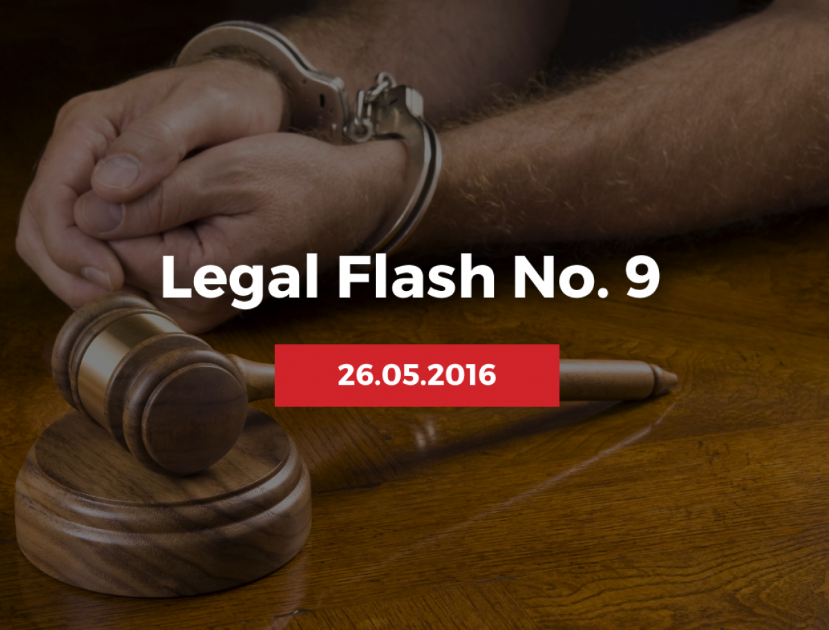 Legal Flash No 9 of 26 May 2016