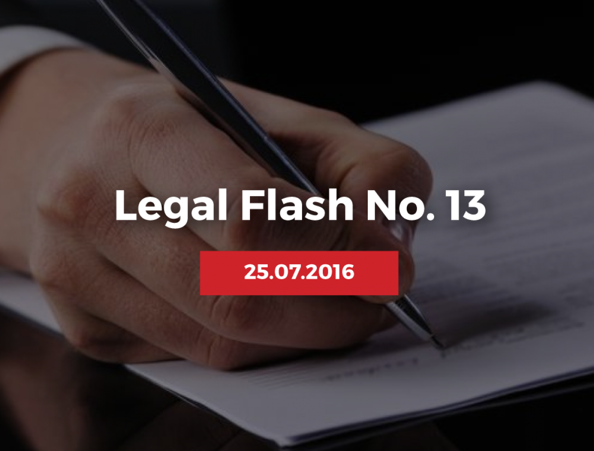 Legal Flash No 13 of 25 July 2016