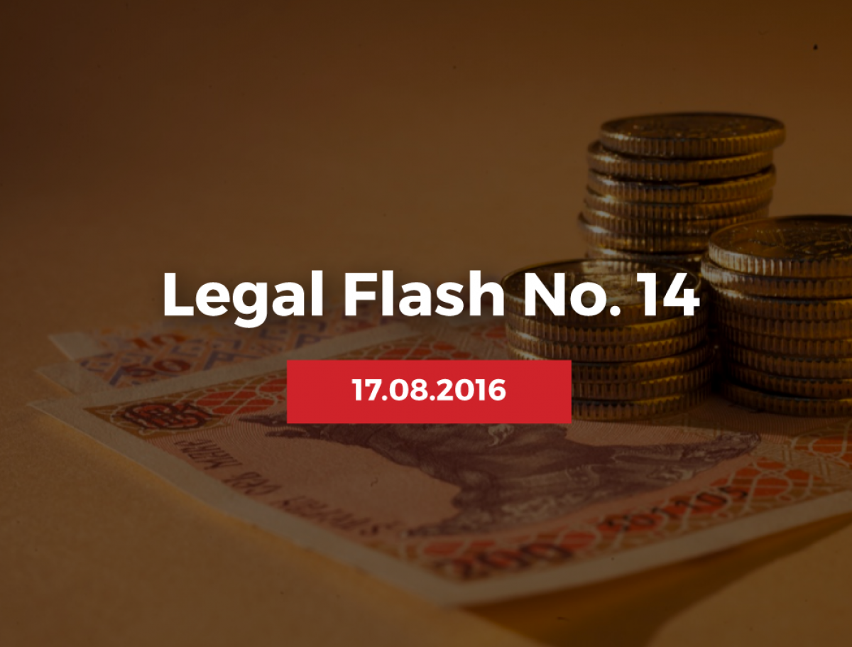 Legal Flash No 14 of 17 August 2016