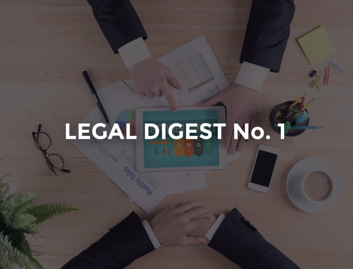 ACI Legal Digest No 1 of 17 February 2017