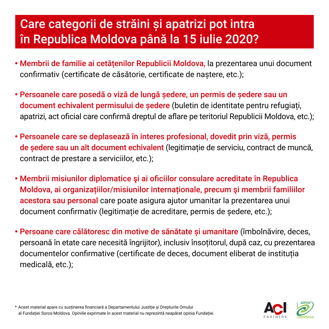 Categorii de străini care pot intra în țară