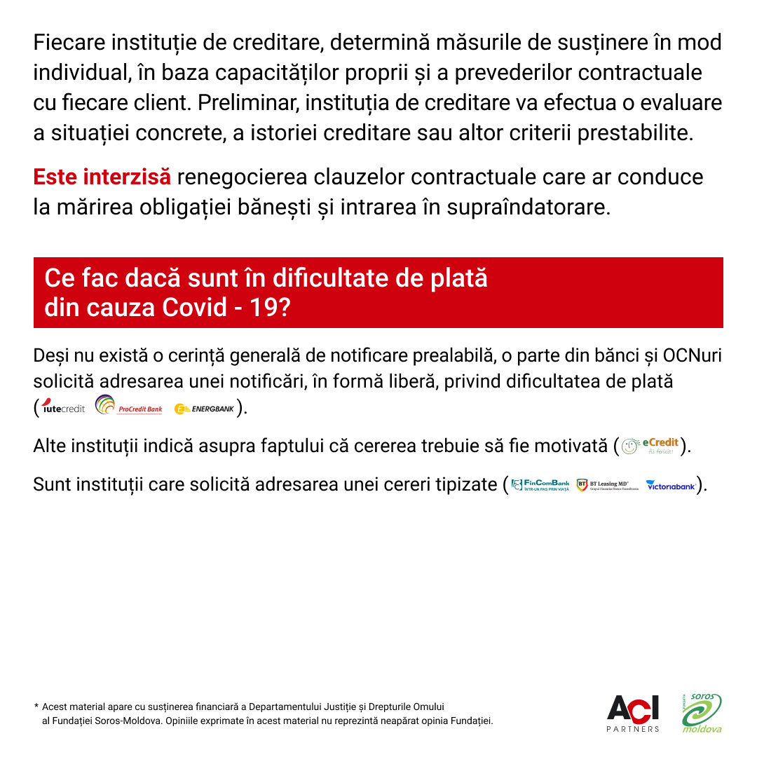 Dificultate de plată din cauza Covid-19
