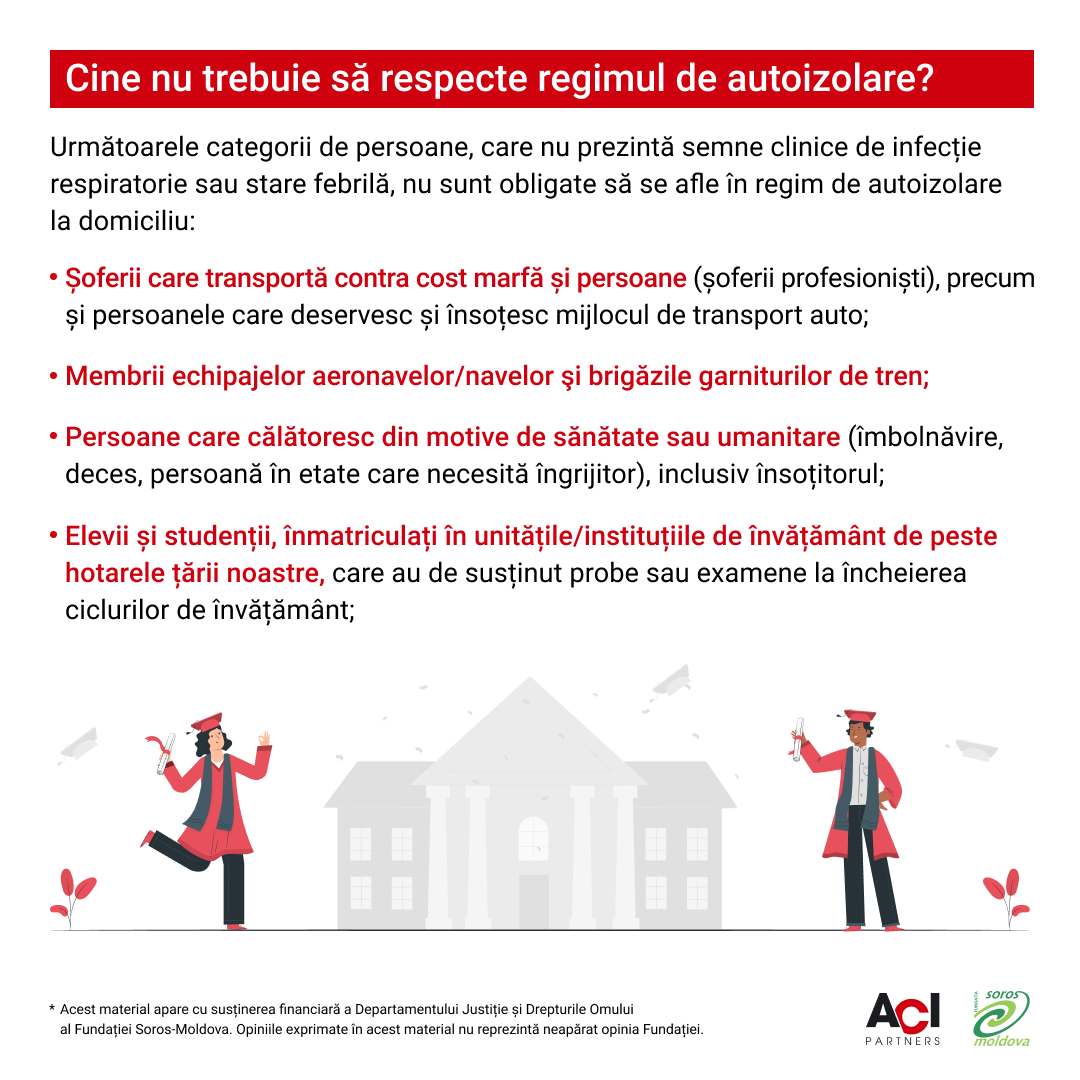 Cine nu trebuie să respecte regimul de autoizolare 